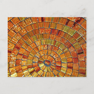 Cartão Postal Azulejo de vidro balinês Art- Brown