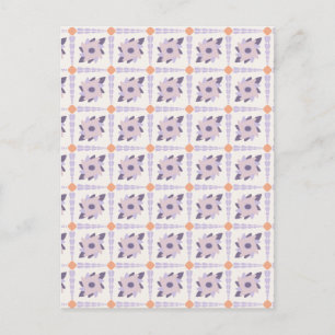 Cartão Postal Azulejo decorativo colorido roxo pastel