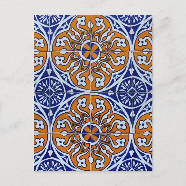 Cartão Postal Azulejos, Azulejos portugueses (Frente)