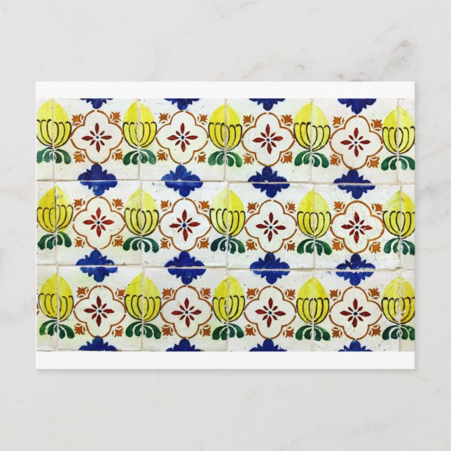 Cartão Postal Azulejos, Azulejos portugueses (Frente)