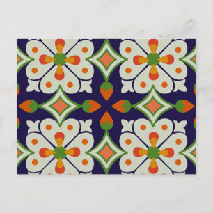 Cartão Postal Azulejos de corações antigos