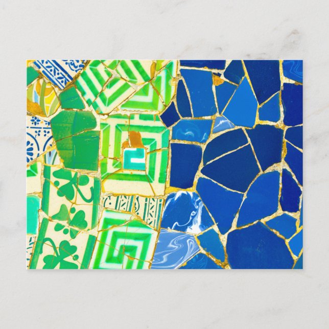 Cartão Postal Azulejos do Green Mosaic Parc Guell na Espanha de  (Frente)