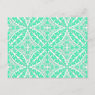 Cartão Postal Azulejos marroquinos - azul claro e branco de ovo