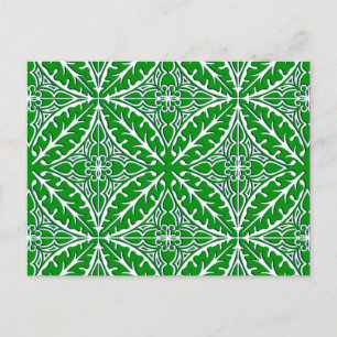 Cartão Postal Azulejos marroquinos - esmeralda verde e branco