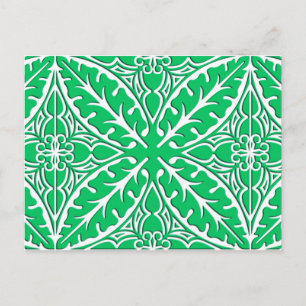 Cartão Postal Azulejos marroquinos - jade verde e branco