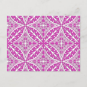 Cartão Postal Azulejos marroquinos - orquídea e branco