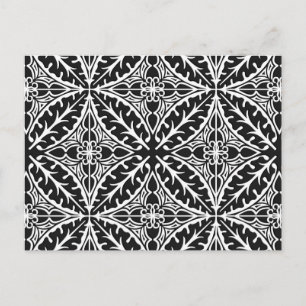 Cartão Postal Azulejos marroquinos - preto e branco
