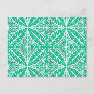 Cartão Postal Azulejos marroquinos - turquesa e branco