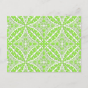 Cartão Postal Azulejos marroquinos - verde limão e branco