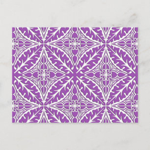 Cartão Postal Azulejos marroquinos - violeta e branco