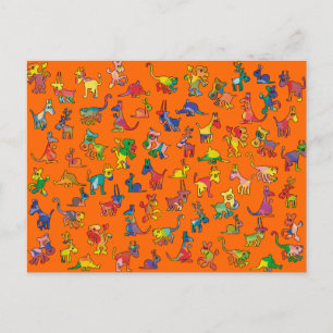 Cartão Postal Azulejos-Padrão de abstrato