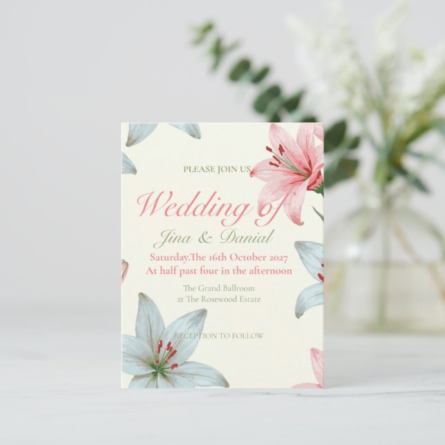 Cartão Postal Azure Bloom V03 (Em pé/Frente)