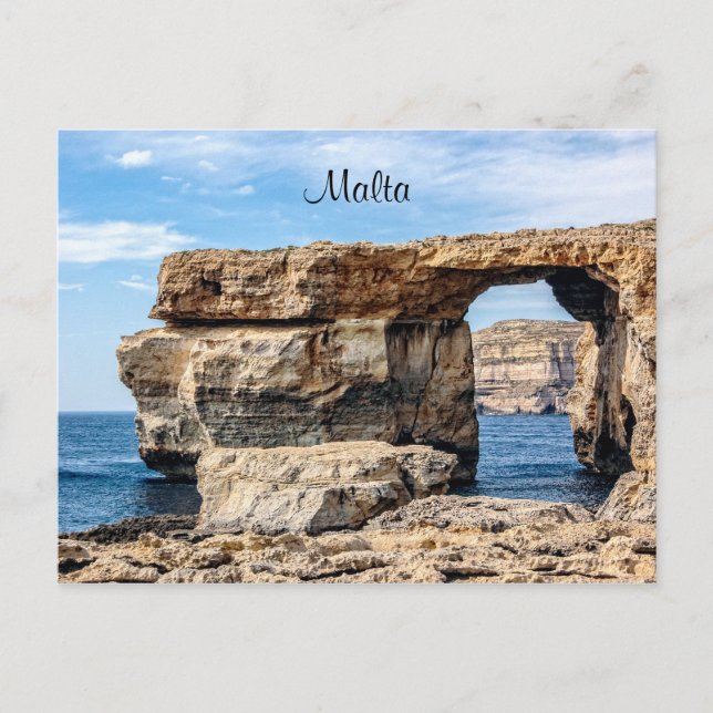 Cartão Postal Azure Window em Malta (Frente)