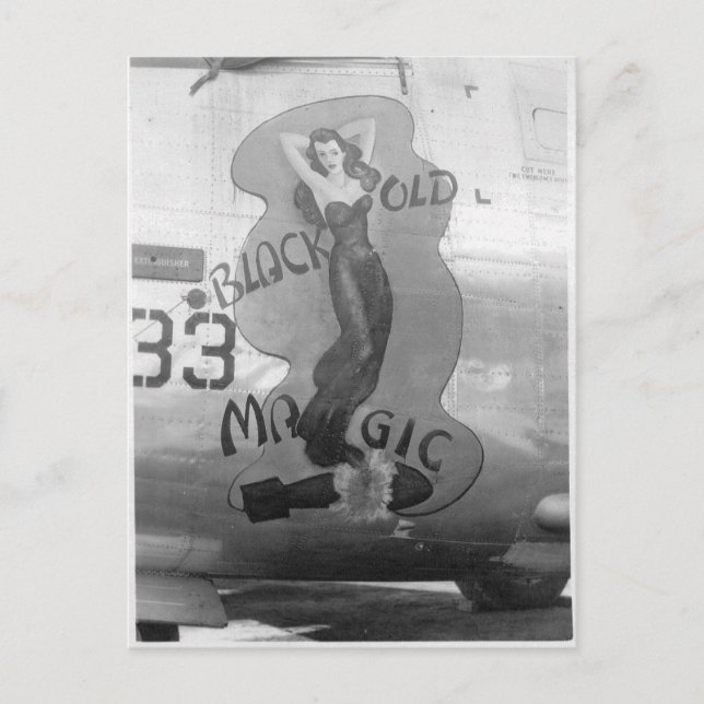 Cartão postal B-24 Nose Art "Old Black Magic" (Frente)
