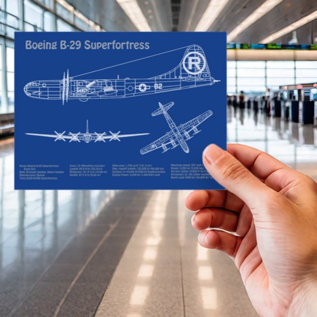 Cartão Postal B-29 Superfortaleza - Planos de Impressão Blueprin (Criador carregado)