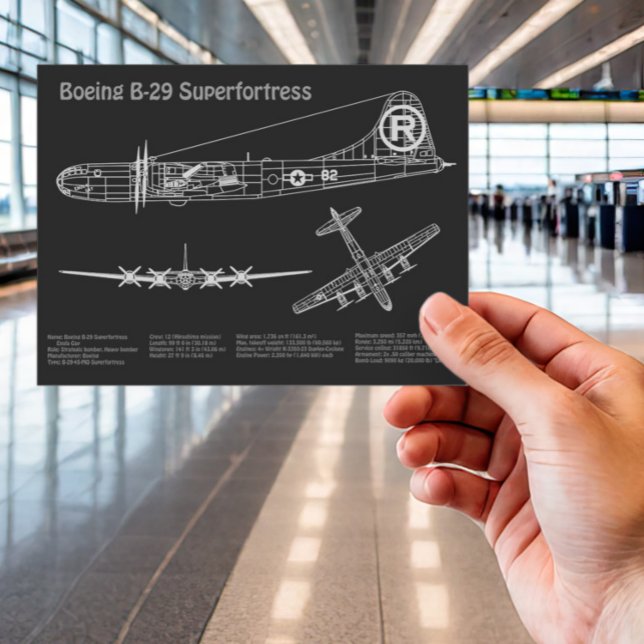 Cartão Postal B-29 Superfortaleza - Planos de Impressão de Avião (Criador carregado)