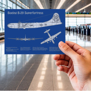 Cartão Postal B-29 Superfortaleza - Planos de Impressão de Avião