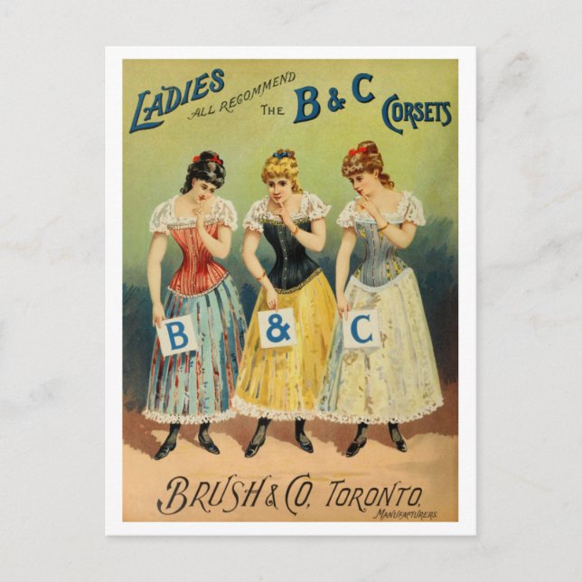 Cartão postal "B & C Corsets Advertisement" (Frente)