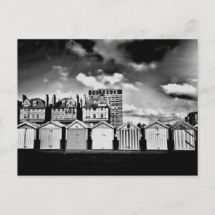Cartão Postal B&W Brighton Beach Huts