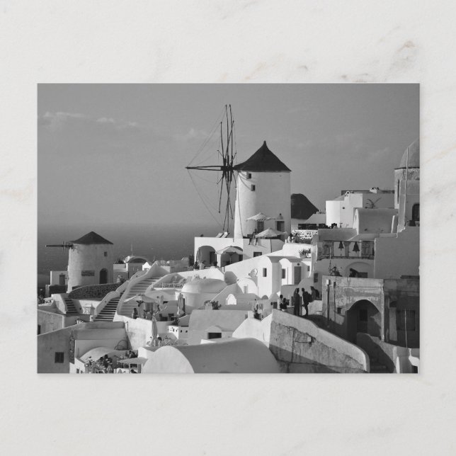 Cartão Postal B&W Santorini 3 (Frente)