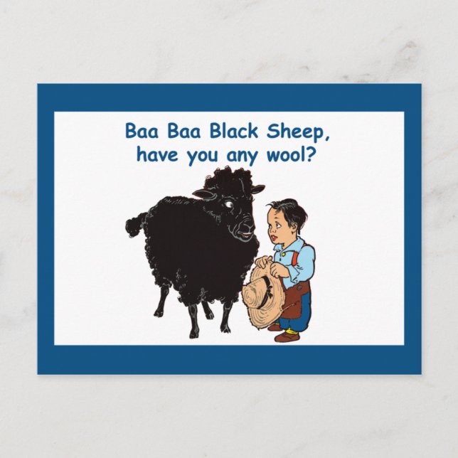 Cartão Postal Baa Baa Black Sheep (Frente)