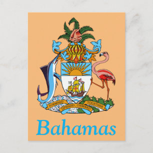 Cartão Postal Baamas com Casaco de Armas (Paraíso Caribe)