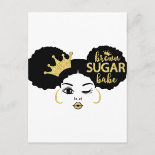 Cartão Postal Babe do Açúcar Mascavo em Preto e Dourado