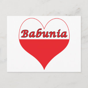 Cartão Postal Babunia Polonês Heart