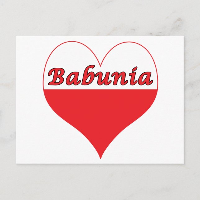 Cartão Postal Babunia Polonês Heart (Frente)
