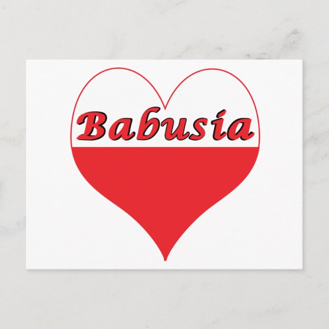 Cartão Postal Babusia Polonês Heart (Frente)