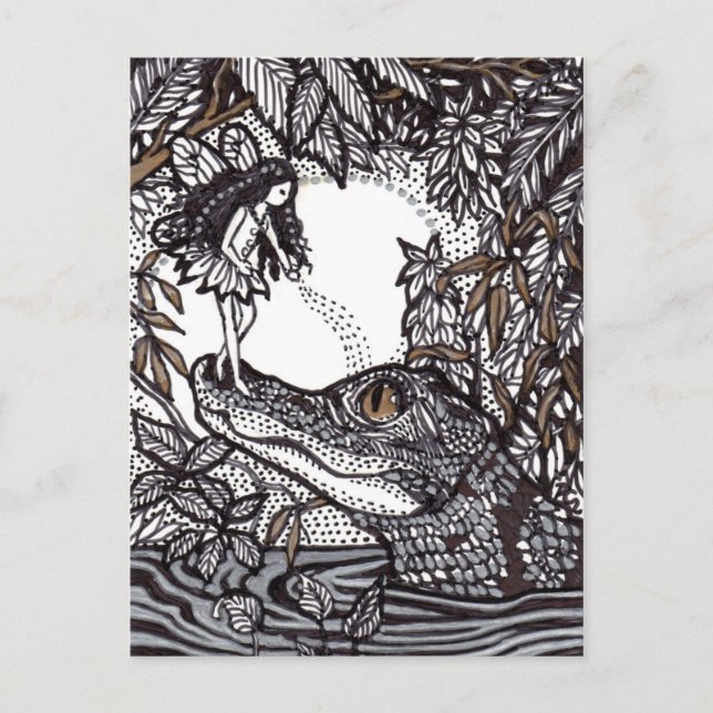 Cartão Postal Baby Croc e Fairy (Frente)