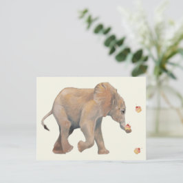 Cartão Postal Baby Elephant with cupcakes Postcard