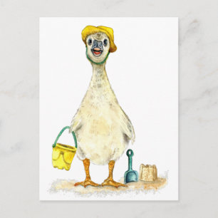 Cartão Postal Baby Gosling na praia