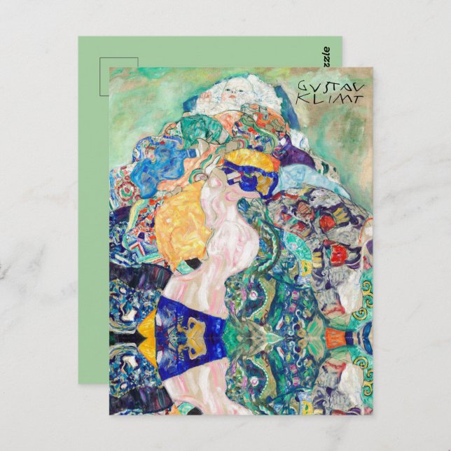 Cartão Postal Baby Gustav Klimt Vintage Art (Frente/Verso)