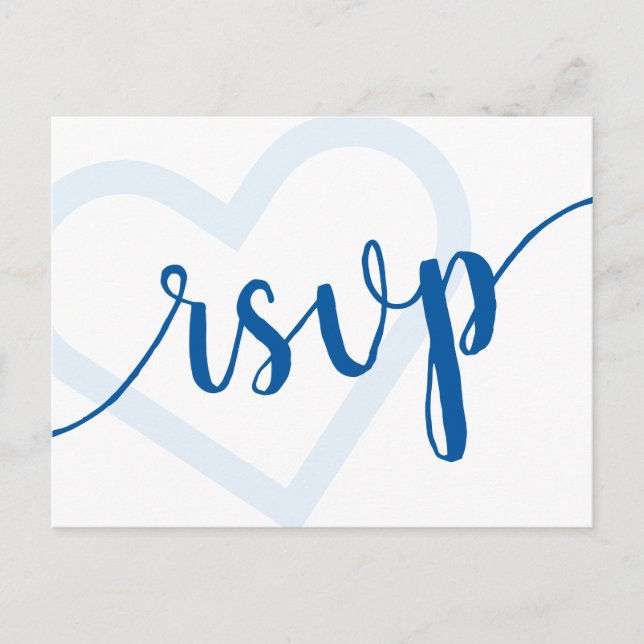 Cartão Postal Baby Heart | Cerulean Blue Classic Flourish RSVP (Frente)
