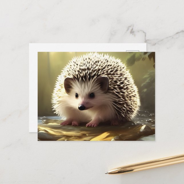 Cartão Postal Baby Hedgehog Wildlife Retrato (Frente/Verso In Situ)