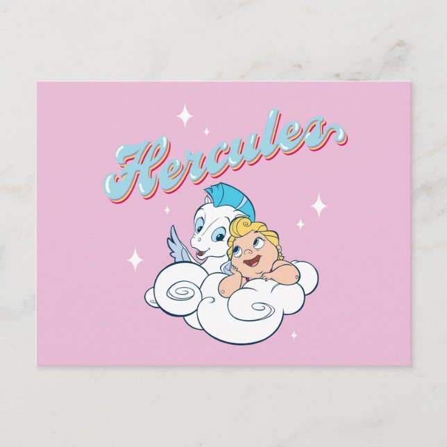 Cartão Postal Baby Hercules and Pegasus on a Cloud Postcard (Frente)