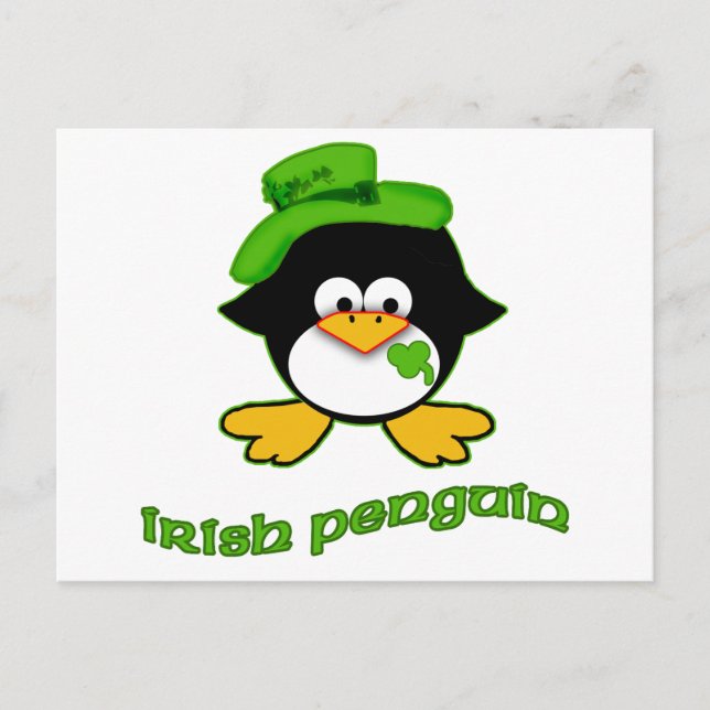 Cartão Postal Baby Irish Penguin (Frente)