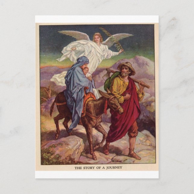 Cartão Postal Baby Jesus a caminho do Egito (Frente)