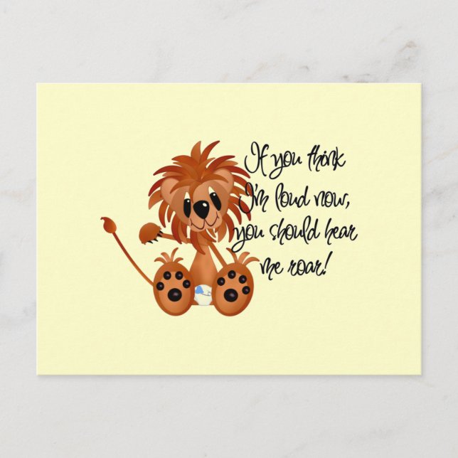 Cartão Postal Baby Lion Me Ouça Camisetas e presentes (Frente)