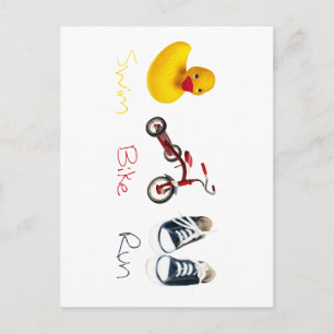Cartão Postal Baby Natação Bike Run