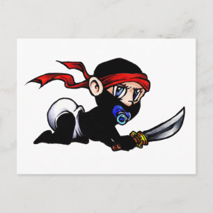 Cartão Postal Baby Ninja Criança Ninjutsu