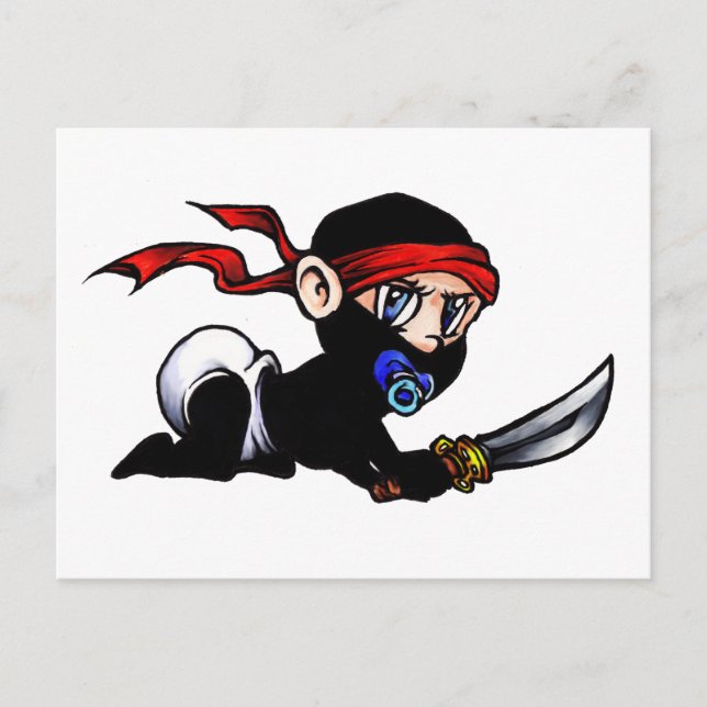 Cartão Postal Baby Ninja Criança Ninjutsu (Frente)