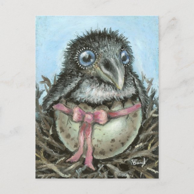 Cartão Postal Baby Raven (Frente)