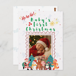 Cartão Postal Baby’s First Christmas Personalized