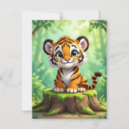 Cartão Postal Baby Tiger | Arte de Enfermeiro de Crianças Bonita