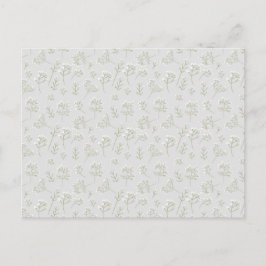 Cartão Postal Baby's Breath White Floral Watercolor Gypsophila