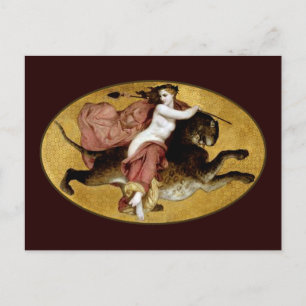 Cartão Postal Bacchante Em Um Pantera