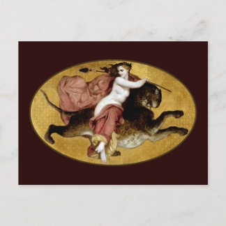 Cartão Postal Bacchante Em Um Pantera