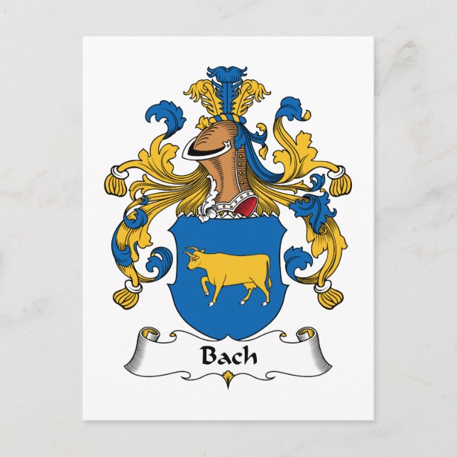 Cartão Postal Bach Family Crest (Frente)